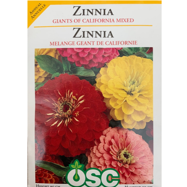 OSC Seeds Zinnia Giants of California Mixed Pkg.